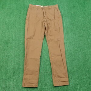 H&M LOGG SLIM FIT BROWN FLAT FRONT CHINO KHAKI PANTS MENS SIZE 29